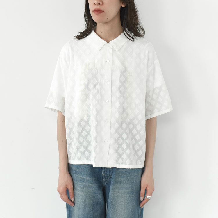 cut jacquard half sleeve shirt カットジャカードハーフスリーブシャツ