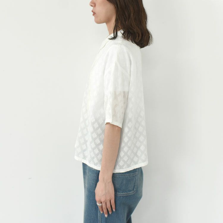 cut jacquard half sleeve shirt カットジャカードハーフスリーブシャツ