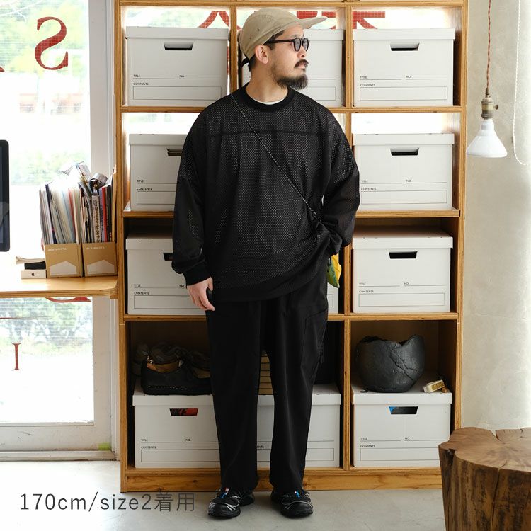 BINGOYA-MESH C/N TEE L/S BINGOYA別注メッシュクルーネック長袖Tシャツ