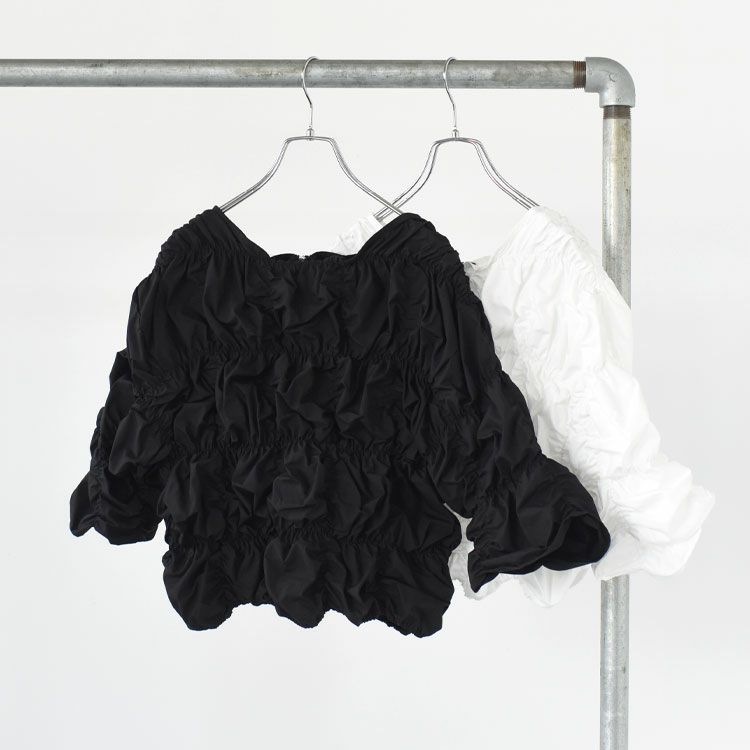 Typewriter Shirring Tops タイプライターシャーリングトップス/anuke anuke Typewriter Shirring Tops