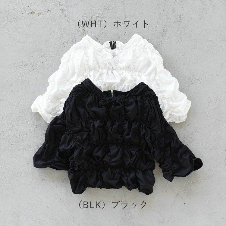 Typewriter Shirring Tops タイプライターシャーリングトップス