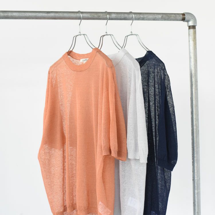 high-count linen oversized knit-Tee ハイカウント リネン オーバーサイズ ニットTシャツ