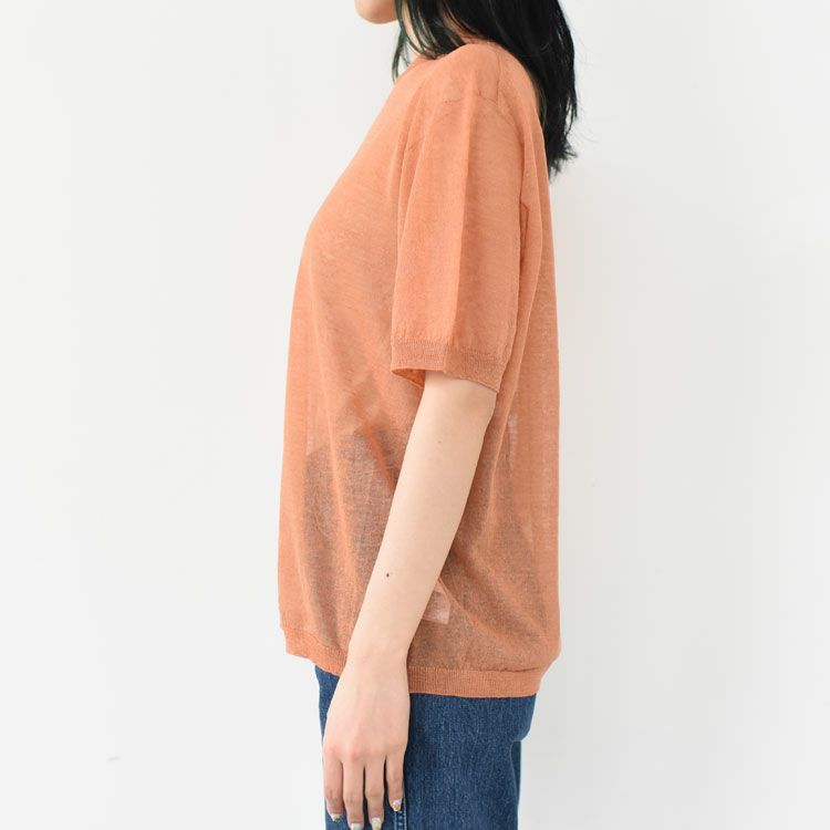 high-count linen oversized knit-Tee ハイカウント リネン オーバーサイズ ニットTシャツ