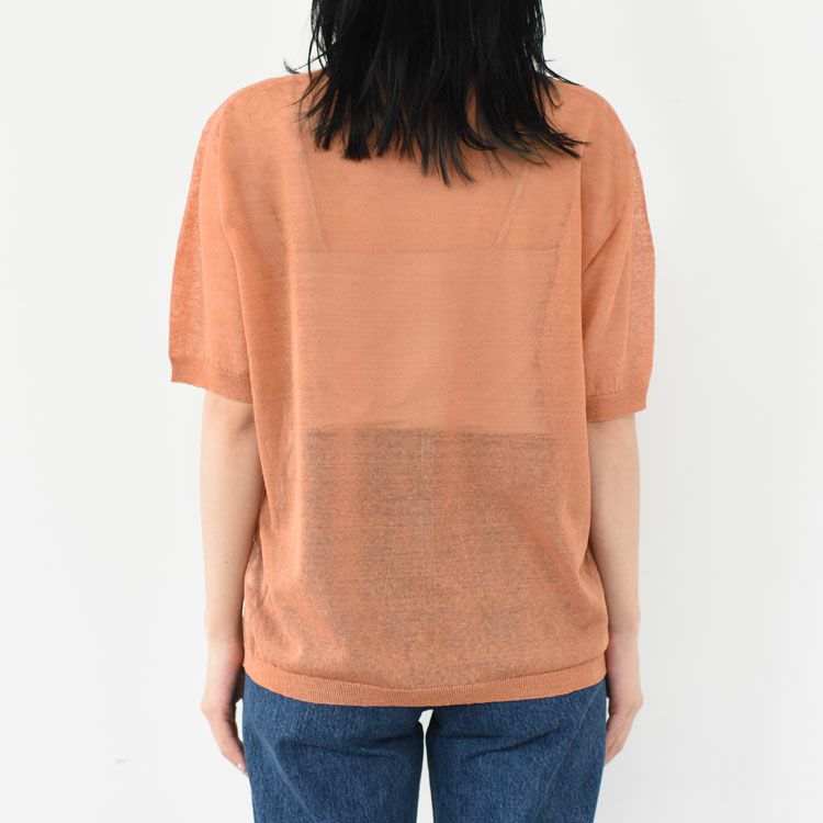 high-count linen oversized knit-Tee ハイカウント リネン オーバーサイズ ニットTシャツ