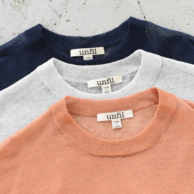 high-count linen oversized knit-Tee ハイカウント リネン オーバーサイズ ニットTシャツ