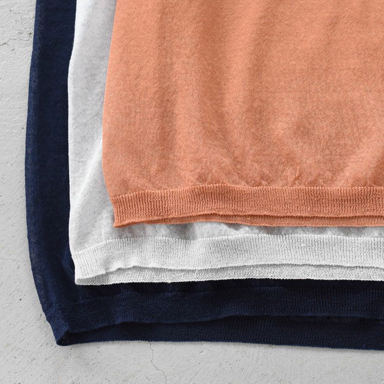 high-count linen oversized knit-Tee ハイカウント リネン オーバーサイズ ニットTシャツ