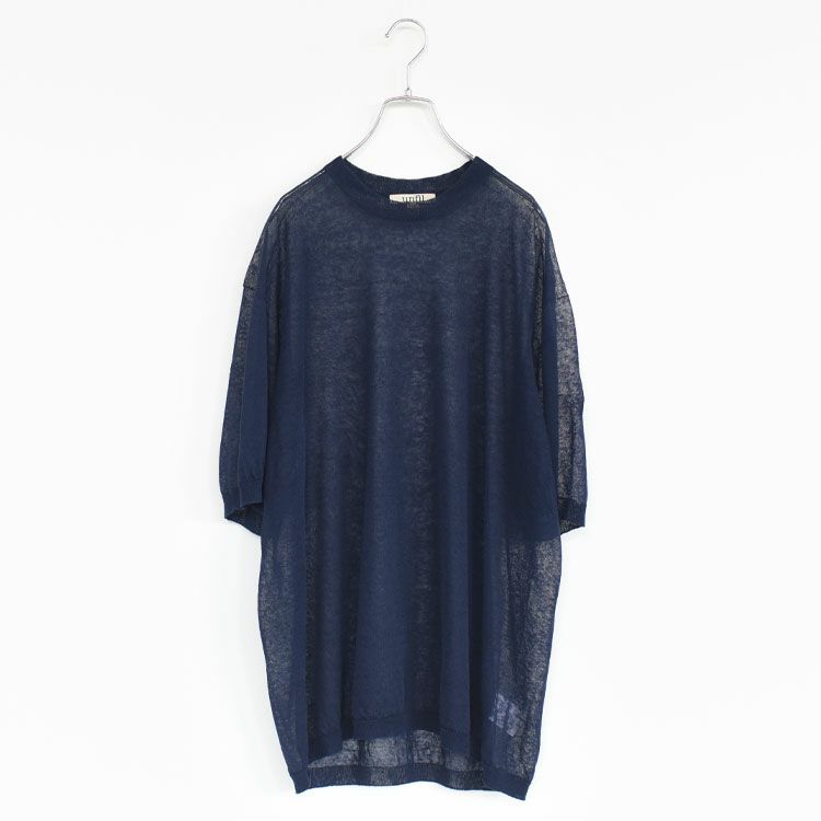 high-count linen oversized knit-Tee ハイカウント リネン オーバーサイズ ニットTシャツ