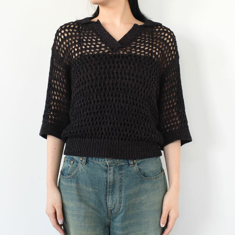OPENWORK POLO KNIT オープンワークポロニット