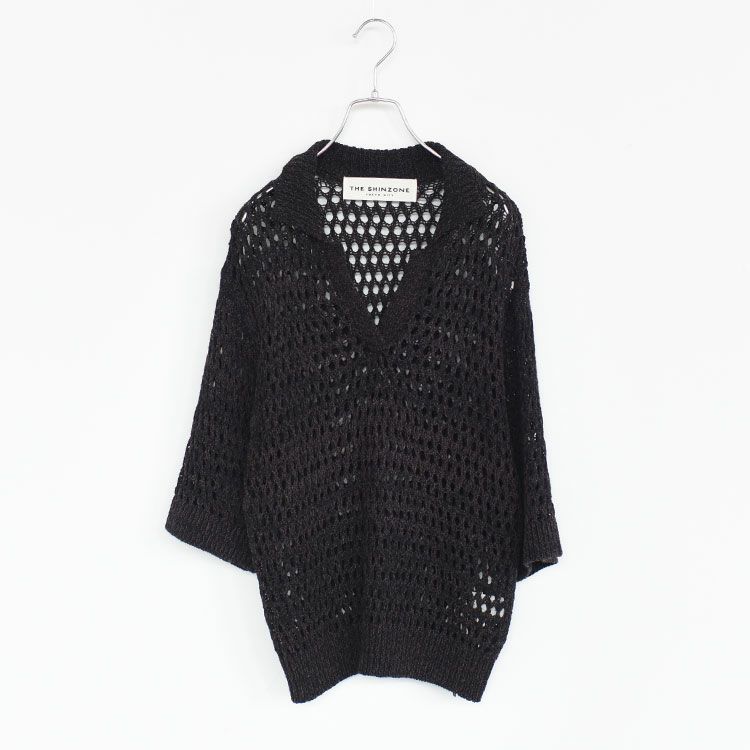 OPENWORK POLO KNIT オープンワークポロニット/THE SHINZONE 
