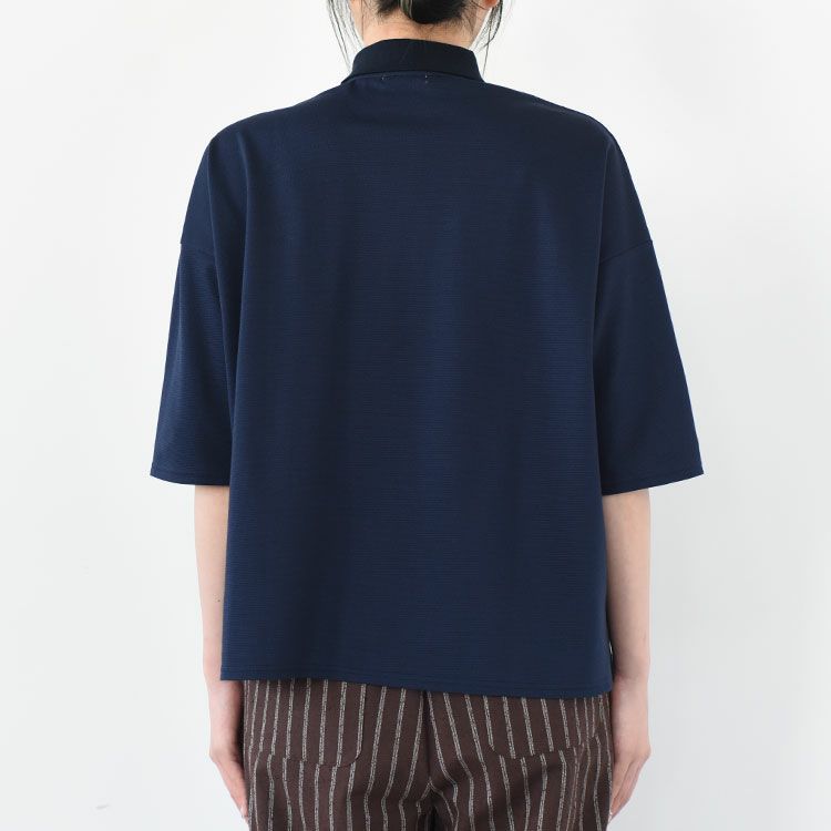 コットンサーフニットポロ衿ワイドプルオーバー