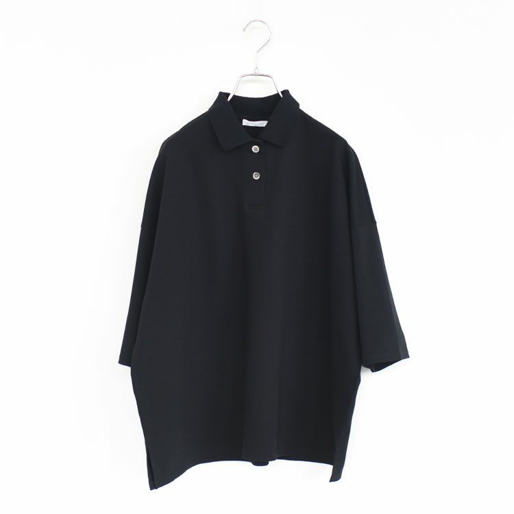 コットンサーフニットポロ衿ワイドプルオーバー