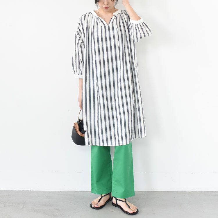 コットンドビーストライプスキッパーチュニック