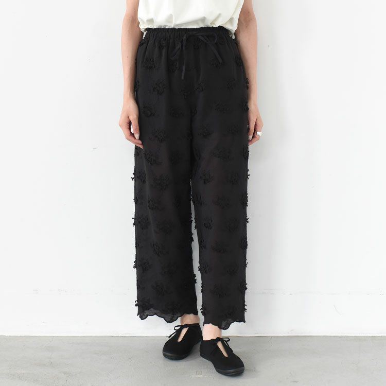 sheer cotton 3D embroidery easy pants シアーコットン3Dエン sheer cotton 3D embroidery easy pants シアーコットン3Dエン