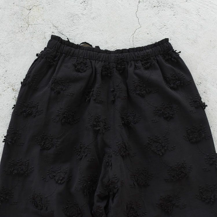 sheer cotton 3D embroidery easy pants シアーコットン3Dエンブロイダリーイージーパンツ