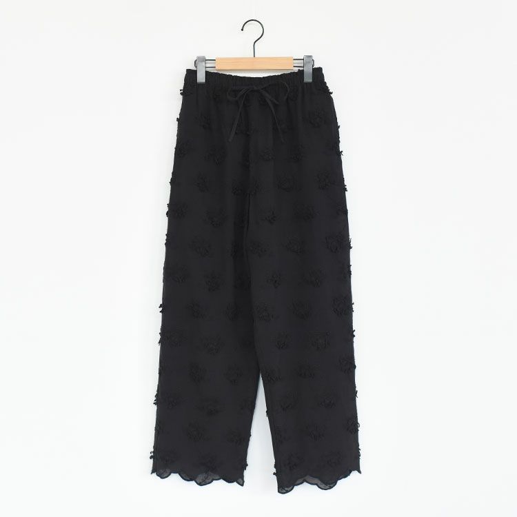 sheer cotton 3D embroidery easy pants シアーコットン3Dエンブロイダリーイージーパンツ