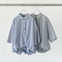 stripe half slv balloon shirt ストライプハーフスリーブ バルーンシャツ