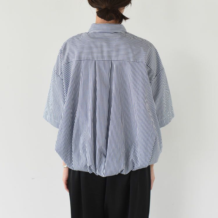stripe half slv balloon shirt ストライプハーフスリーブ バルーンシャツ