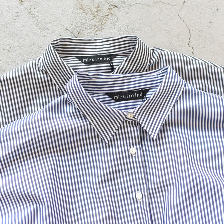 stripe half slv balloon shirt ストライプハーフスリーブ バルーンシャツ