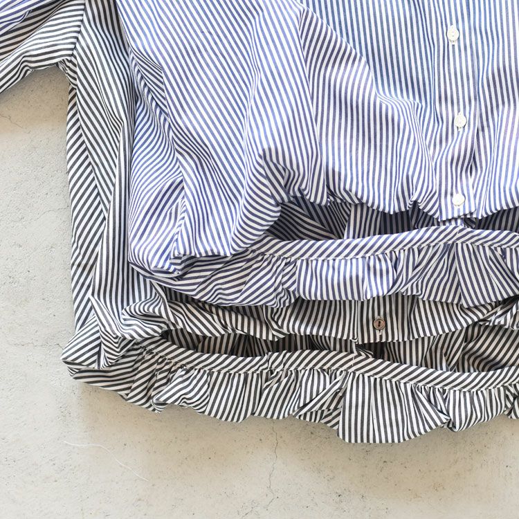 stripe half slv balloon shirt ストライプハーフスリーブ バルーンシャツ