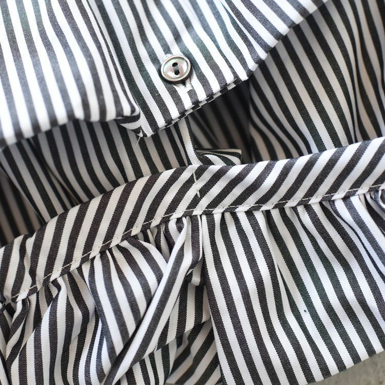 stripe half slv balloon shirt ストライプハーフスリーブ バルーンシャツ