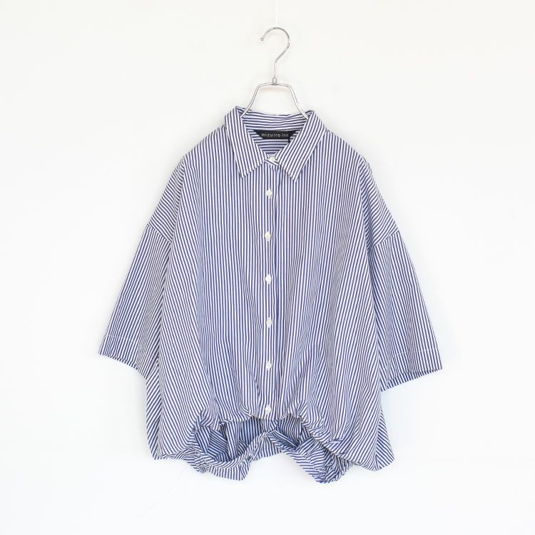 stripe half slv balloon shirt ストライプハーフスリーブ バルーンシャツ