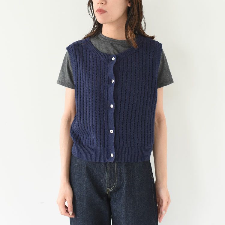 pattern knitting 2way vest パターンニッティング2WAYベスト