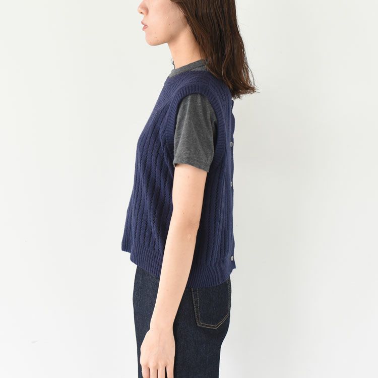 pattern knitting 2way vest パターンニッティング2WAYベスト