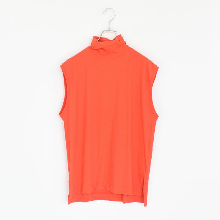 twisted cotton jersey high-neck sleeveless Tee ハイネック スリーブレスティー