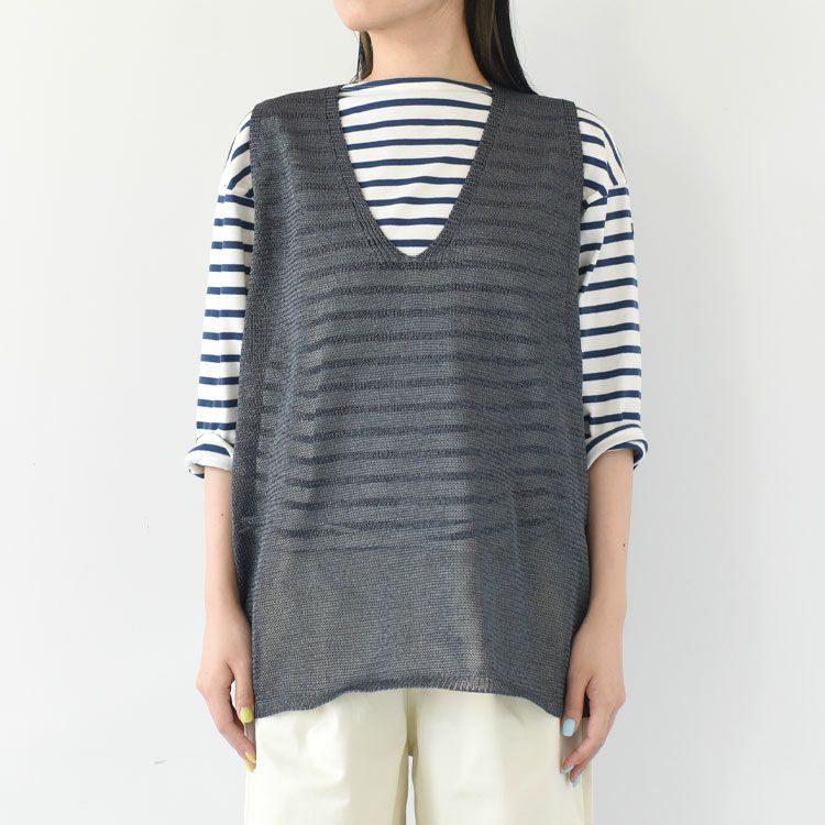 wide V neck vest ワイドVネックベスト