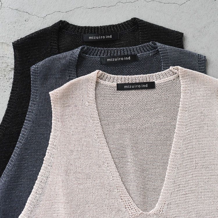 wide V neck vest ワイドVネックベスト
