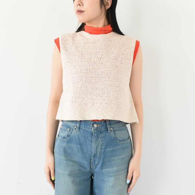 crew neck short vest クルーネックショートベスト