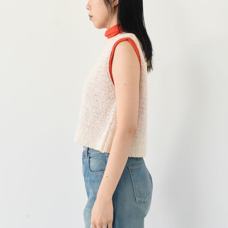 crew neck short vest クルーネックショートベスト