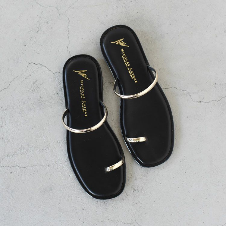 フィンガーフックフラットサンダル（スムースレザー）