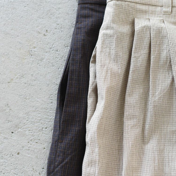 Check Tuck Pants チェックタックパンツ