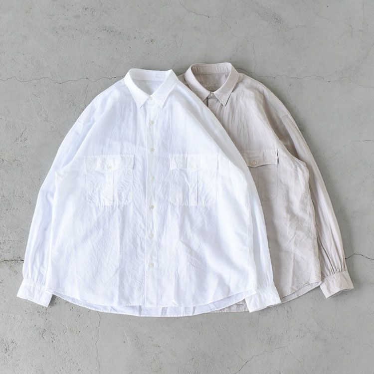 ROLL UP LINEN COTTON SHIRT ロールアップリネンコットンシャツ