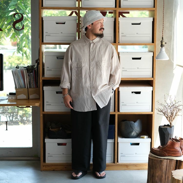 ROLL UP LINEN COTTON SHIRT ロールアップリネンコットンシャツ