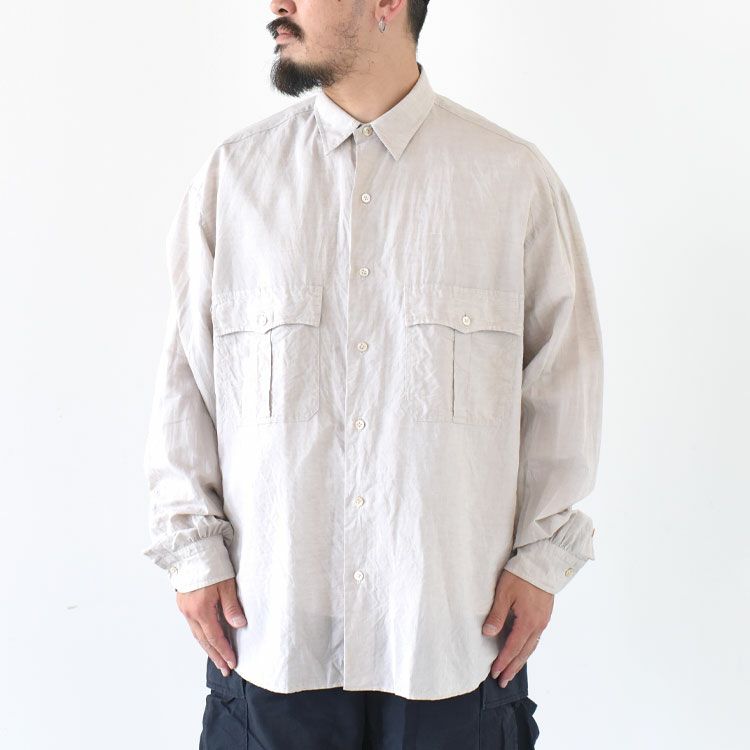 ROLL UP LINEN COTTON SHIRT ロールアップリネンコットンシャツ