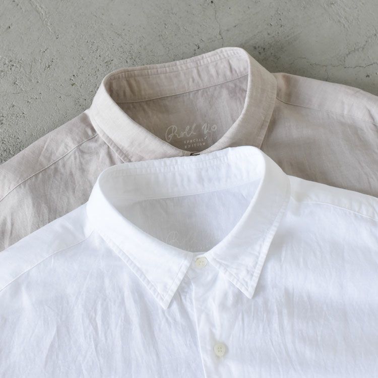 ROLL UP LINEN COTTON SHIRT ロールアップリネンコットンシャツ
