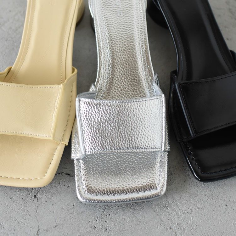 Square Ecoleather Sandals スクエア エコレザーサンダル