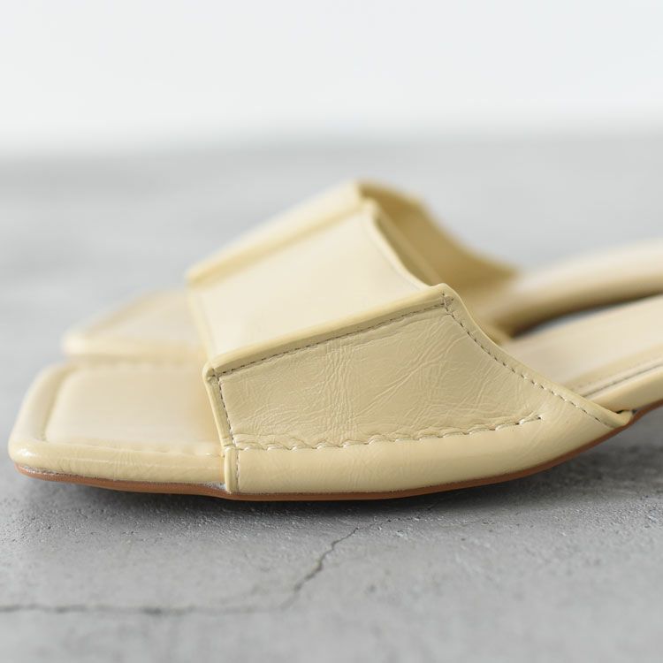 Square Ecoleather Sandals スクエア エコレザーサンダル