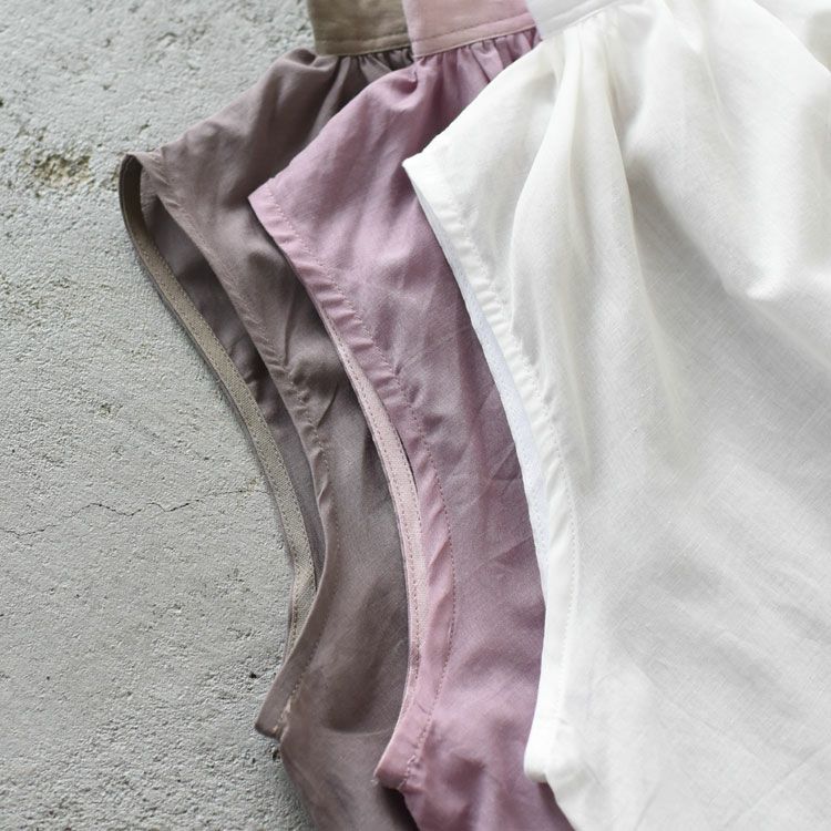 コットンリネンローンノースリーブブラウス