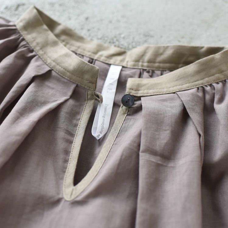 コットンリネンローンノースリーブブラウス