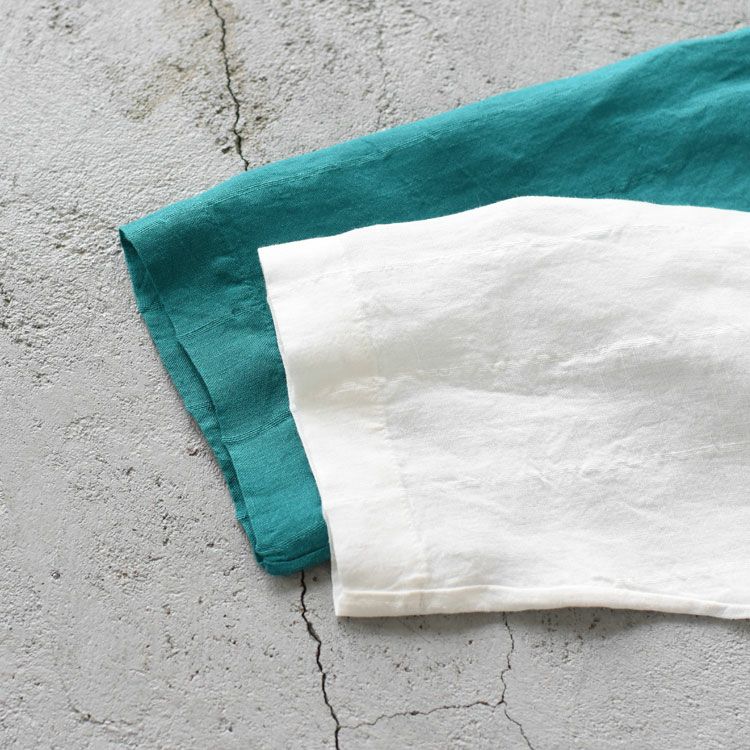 リネンサッカーバンドカラーロングブラウス