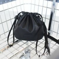【BINGOYA別注】DRAWSTRING BAG ヴィーガンレザー巾着バッグ【メール便1点可能】