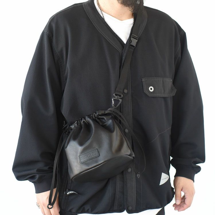 【BINGOYA別注】DRAWSTRING BAG ヴィーガンレザー巾着バッグ【メール便1点可能】