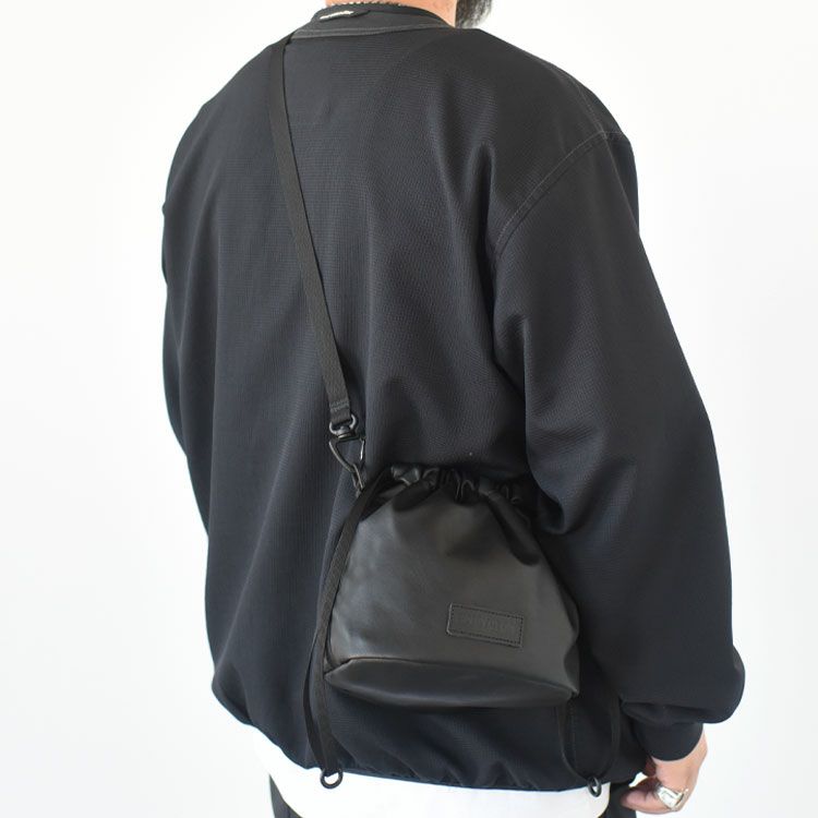 【BINGOYA別注】DRAWSTRING BAG ヴィーガンレザー巾着バッグ【メール便1点可能】