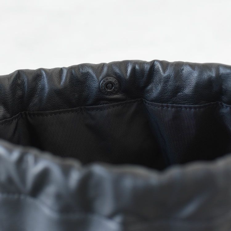 【BINGOYA別注】DRAWSTRING BAG ヴィーガンレザー巾着バッグ【メール便1点可能】