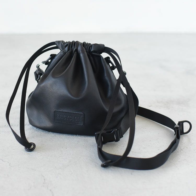 【BINGOYA別注】DRAWSTRING BAG ヴィーガンレザー巾着バッグ【メール便1点可能】