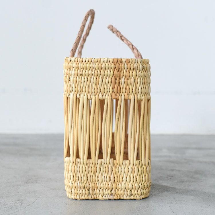 BRAID HANDLE MIDIUM SQUARE BASKET ブレイドハンドルラージスクエアバスケット