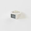 Signet Ring with Steel Gray Flower シグネットリングウィズスチールグレーフラワー